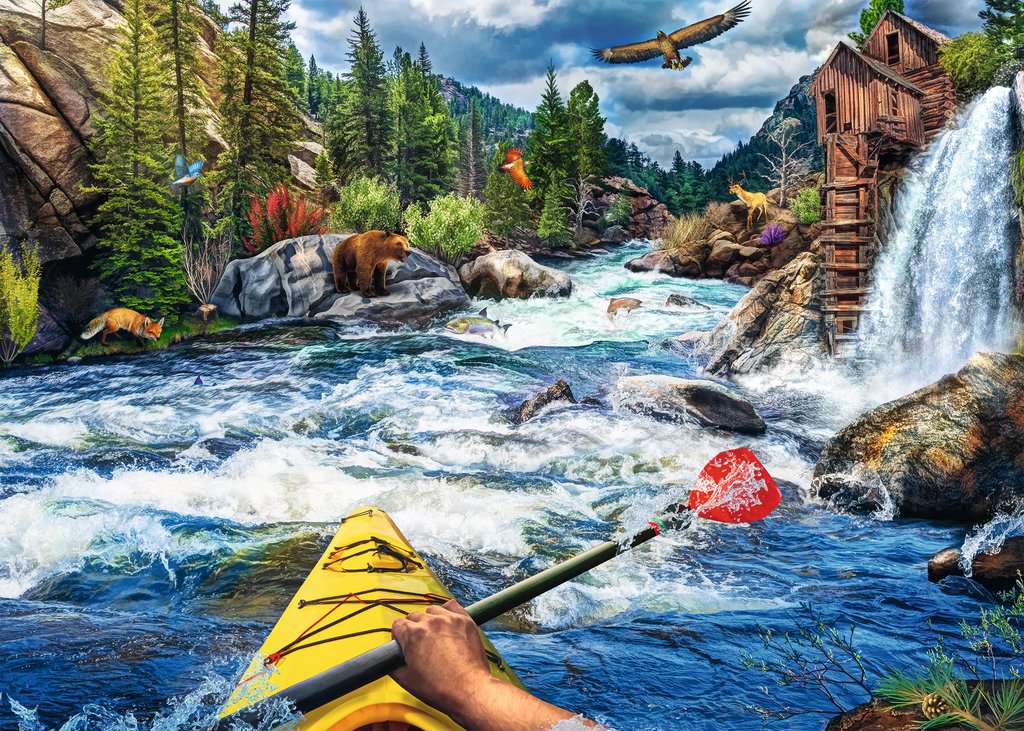 Whitewater Kayaking 1000-Piece Puzzle Old