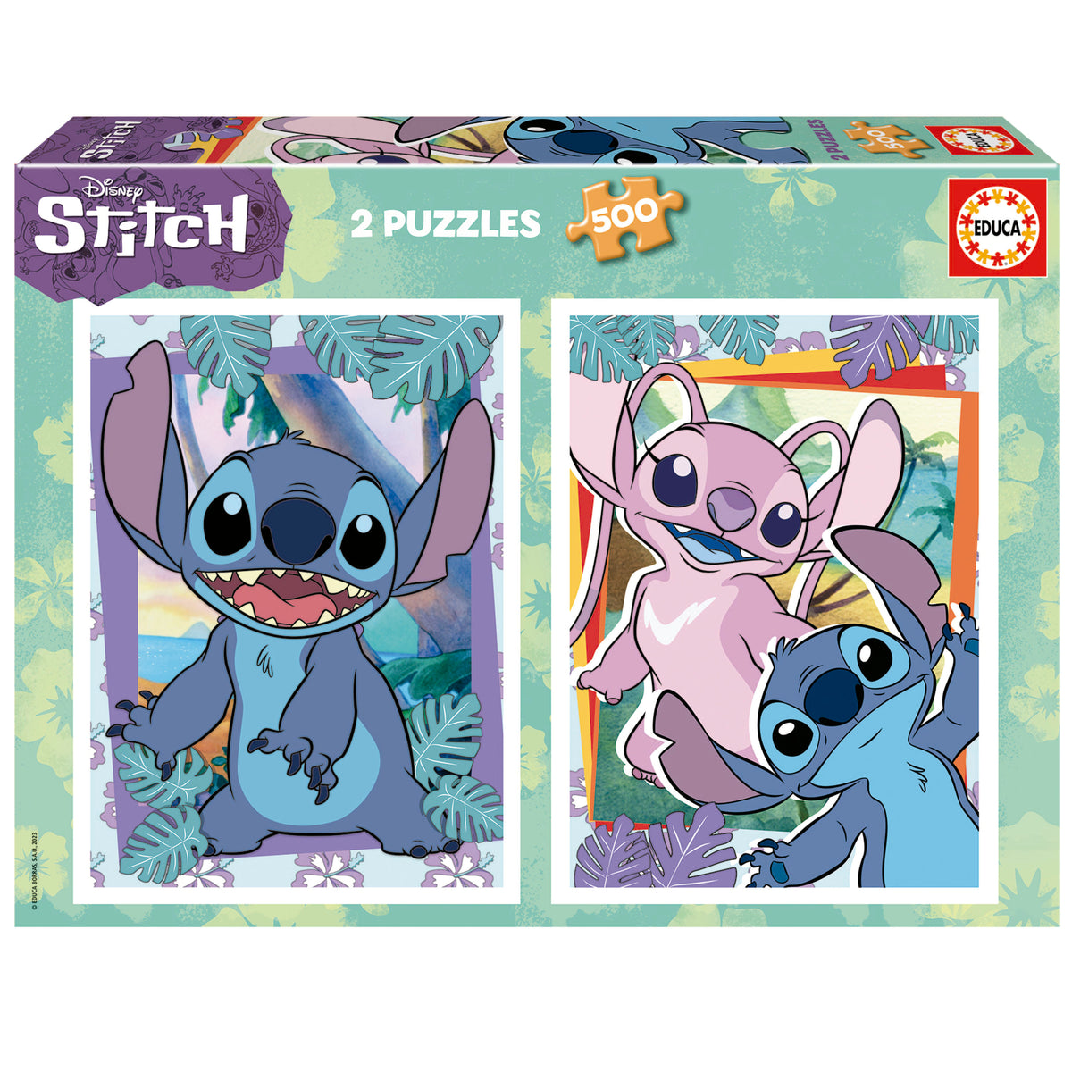 Puzzle 2x500 pezzi Stitch con colla Educa