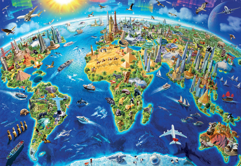 World Landmarks Globe 2000-Piece Puzzle