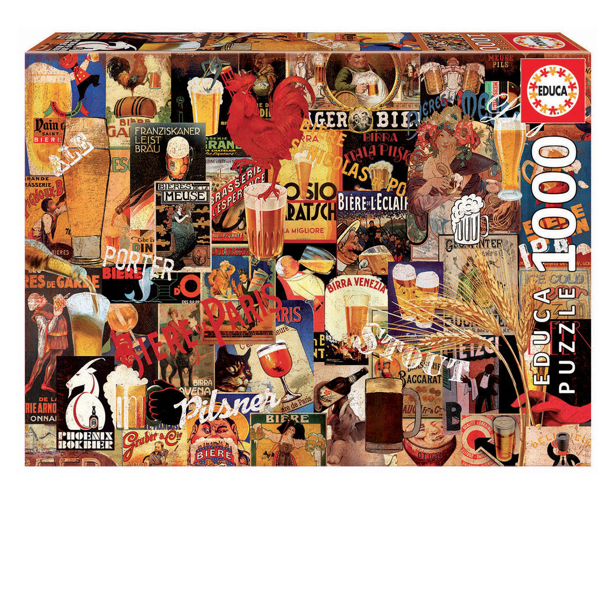 Casse-tête 1000 pièces - Collage Bière Vintage - Casse-têtes