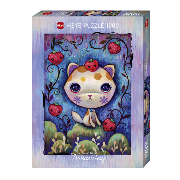 Chaton aux fraises - Casse-tête de 1000 pièces
