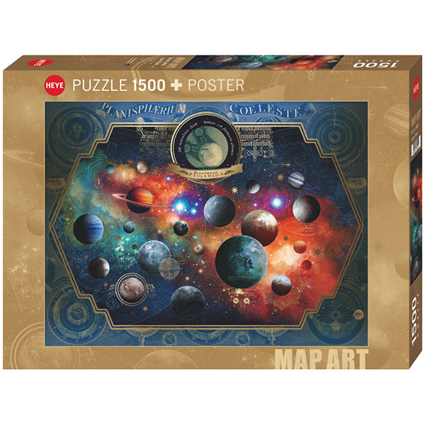 Space World, Map Art 1500-Piece Puzzle