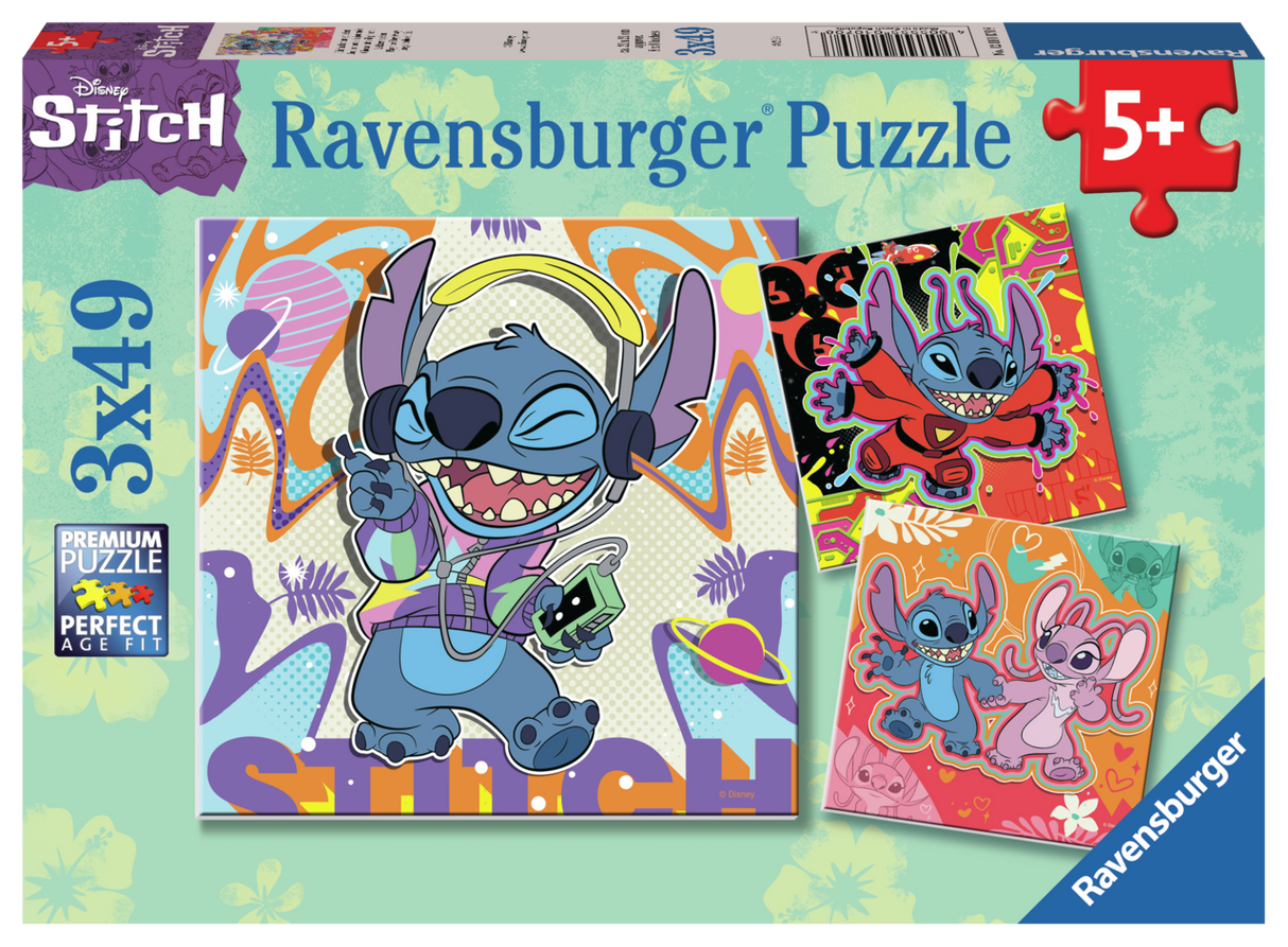 Stitch - Disney 3x49-Piece Puzzles XXL