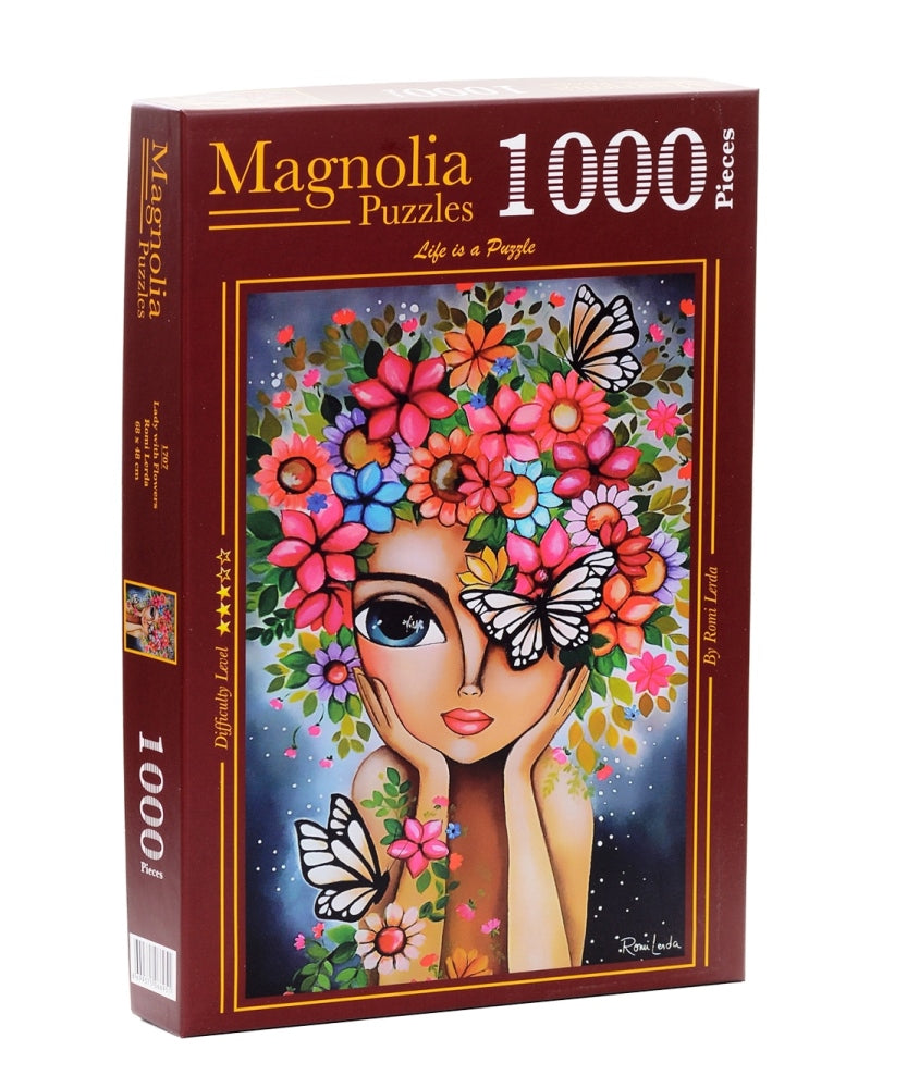 Lady with Flowers – Romi Lerda 1000-Piece Puzzle