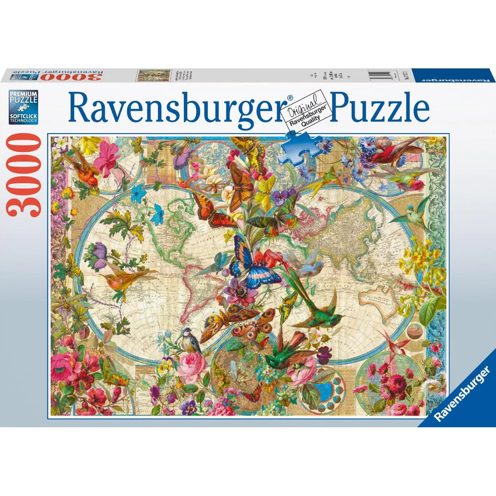 Flora & Fauna World Map 3000-Piece Puzzle