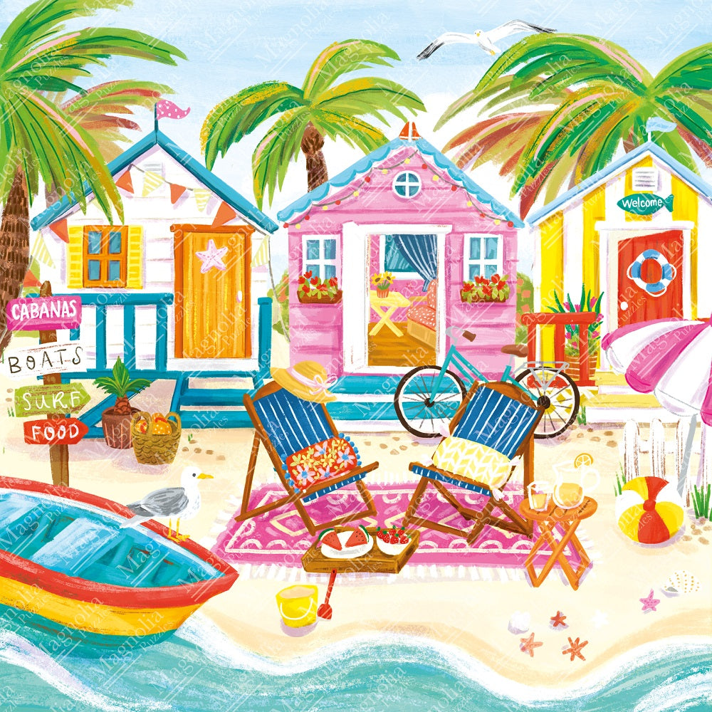 Beach Huts – Olivia Gibbs 1000- Piece Puzzle