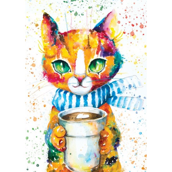 Colorful Cat<br>Casse-tête de 1000 pièces