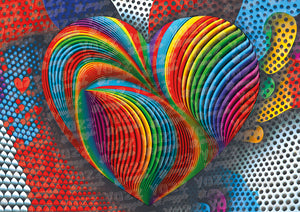 Rainbow Heart 1000-Piece Puzzle