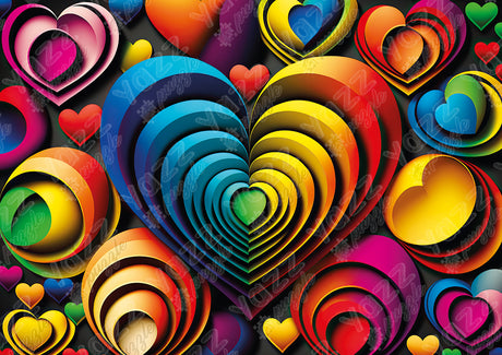 Colorful Heart 1000-Piece Puzzle