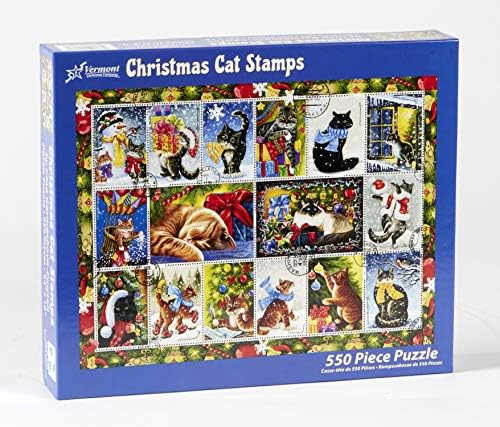 Christmas Cat Stamps 550-Piece Puzzle