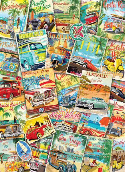 Vintage Travel Collage<br>Casse-tête de 1000 pièces