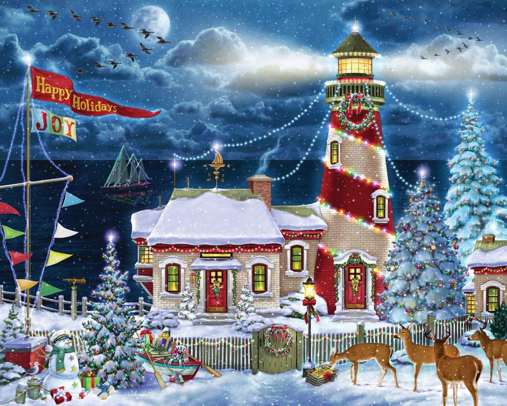Christmas Lighthouse<br>Casse-tête de 1000 pièces