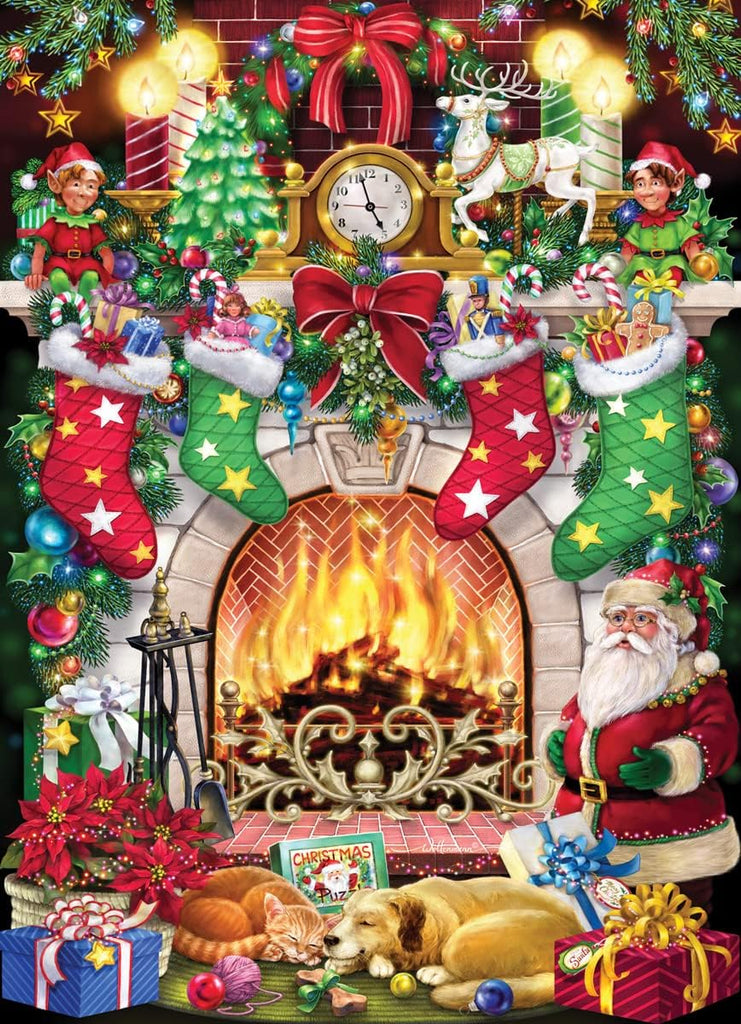 Christmas Fireplace 1000-Piece Puzzle