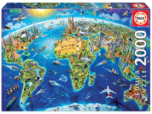 World Landmarks Globe 2000-Piece Puzzle