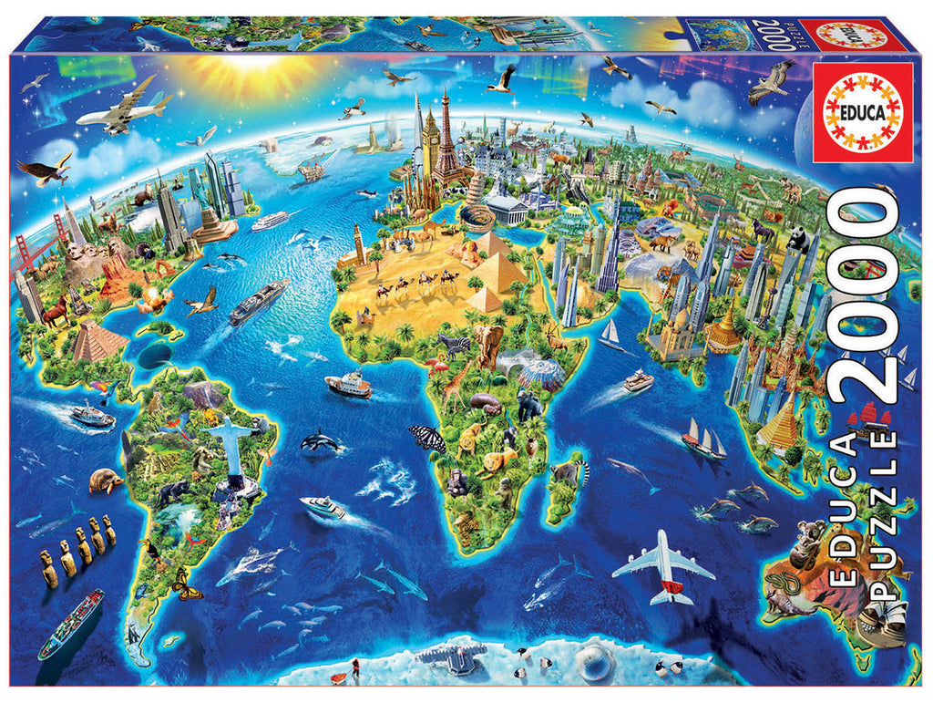 World Landmarks Globe 2000-Piece Puzzle
