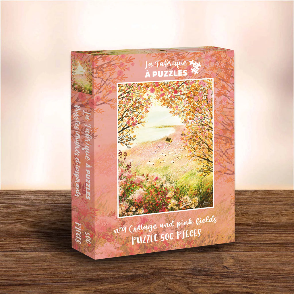Cottage and Pink Fields 500-Piece Puzzle