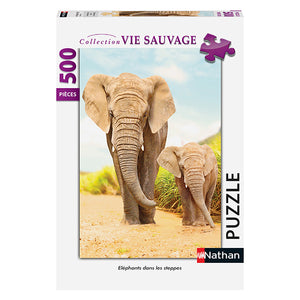 Éléphants dans les Steppes 500-Piece Puzzle