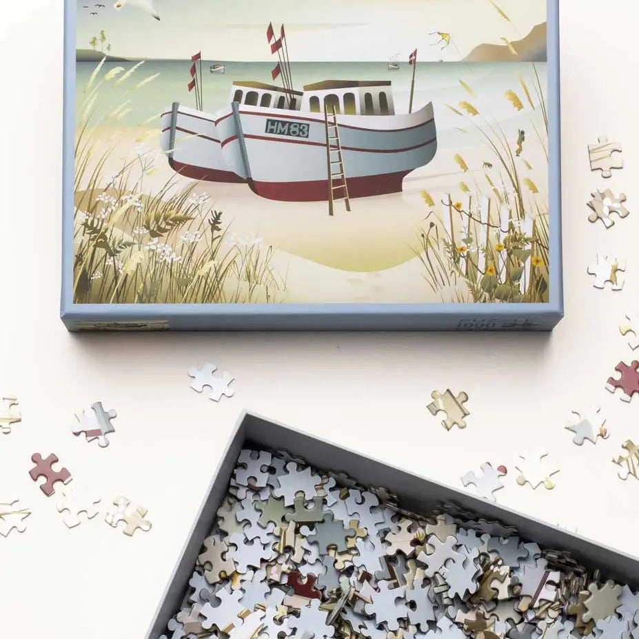 Fishing Boats 1000-Piece Puzzle DAMAGED BOX