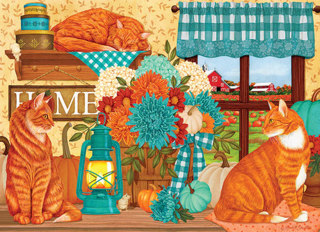 Pumpkin Patch Cats 500-Piece Puzzle