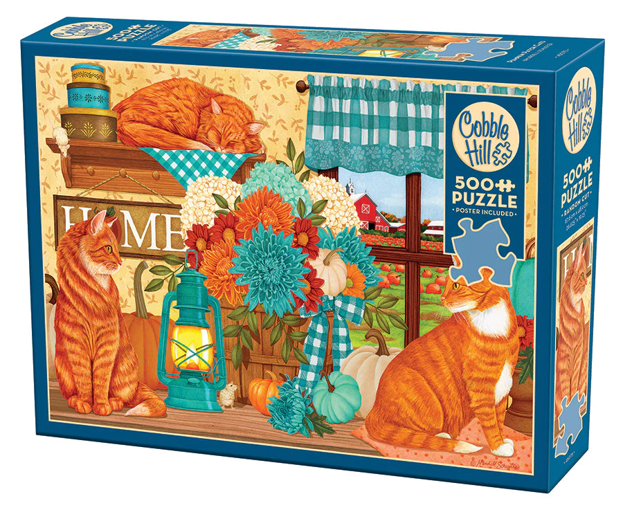 Pumpkin Patch Cats 500-Piece Puzzle