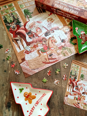 Santa's Cozy Cabin 1000-Piece Puzzle