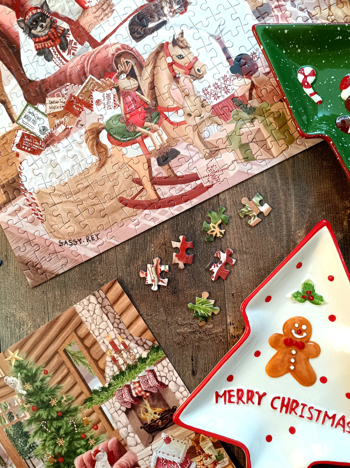 Santa's Cozy Cabin 1000-Piece Puzzle