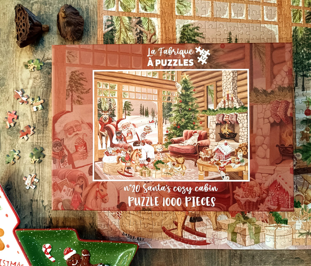 Santa's Cozy Cabin 1000-Piece Puzzle