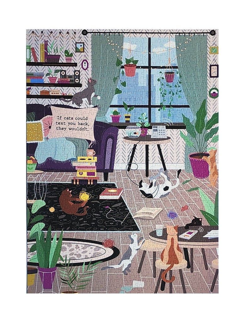 Texting Cats 1000-Piece Puzzle