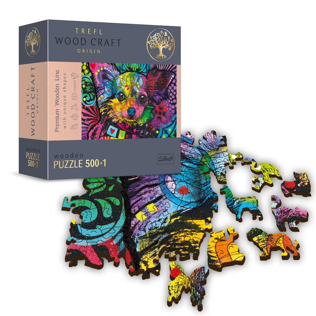 Colourful Puppy 501-Piece Wooden Puzzle DAMAGED BOX