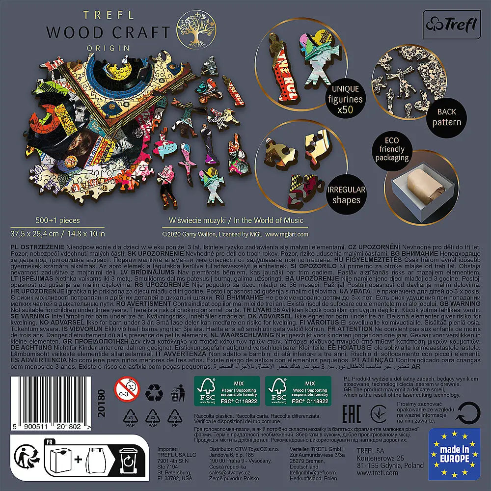 In the World of Music 501-Piece Wooden Puzzle