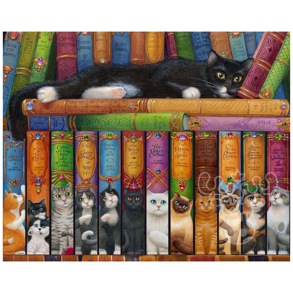 Cat Bookshelf 1000-Piece Puzzle