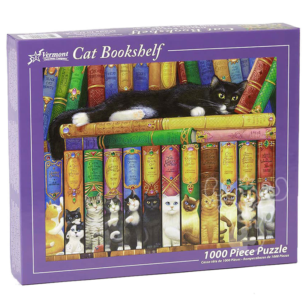 Cat Bookshelf<br>Casse-tête de 1000 pièces