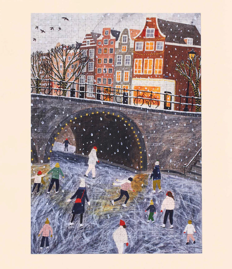 Ice Skating On the Canal 1000-Piece Puzzle