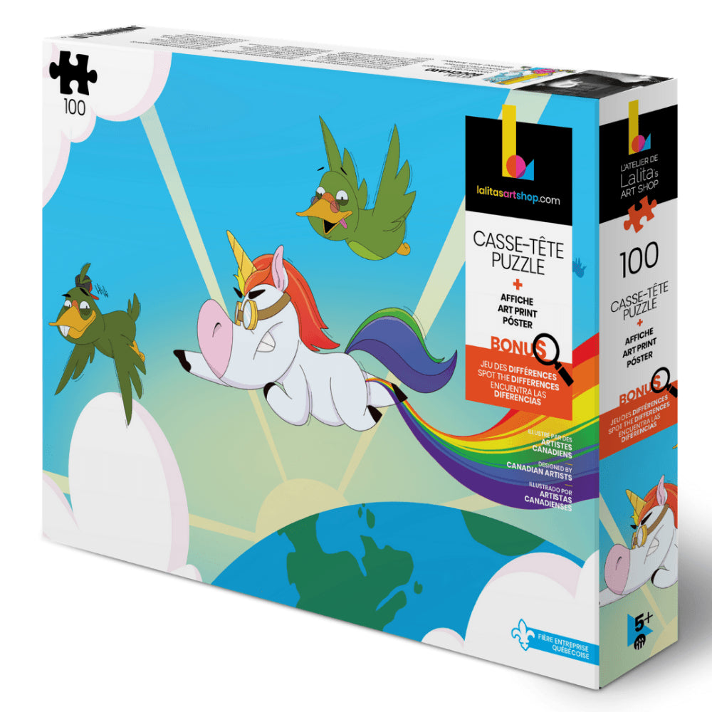 Licorne arc-en-ciel - Casse-tête de 100 pièces