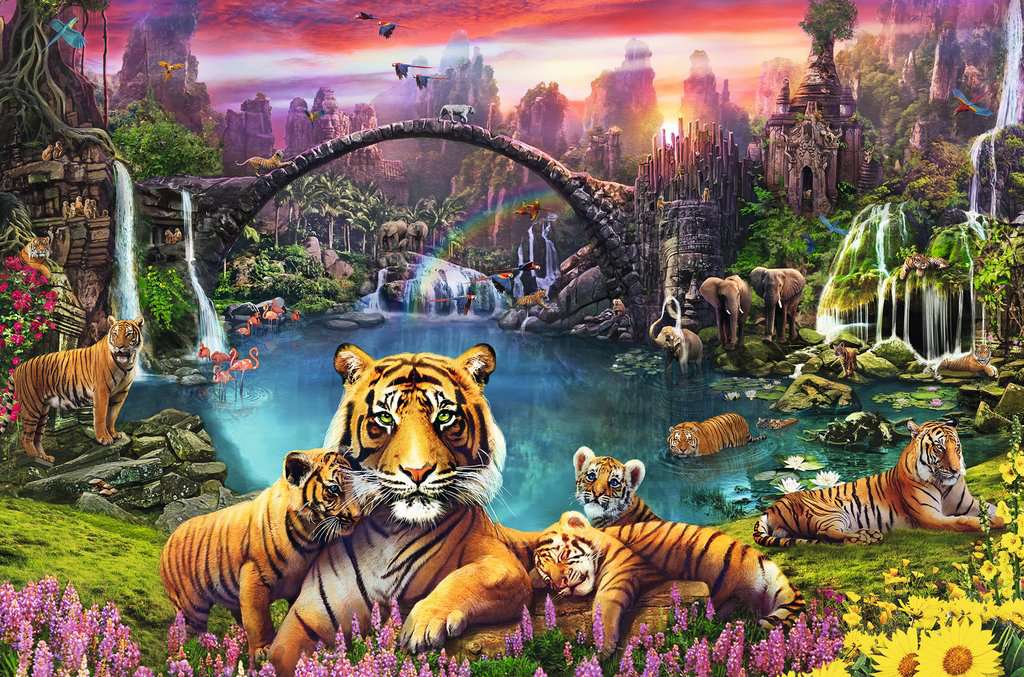 Tigers in Paradise<br>Casse-tête de 3000 pièces