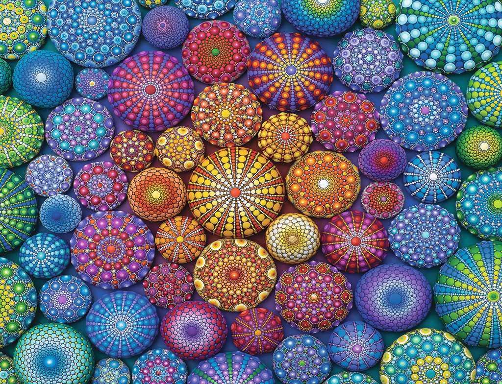 Radiating Rainbow Mandalas 2000-Piece Puzzle
