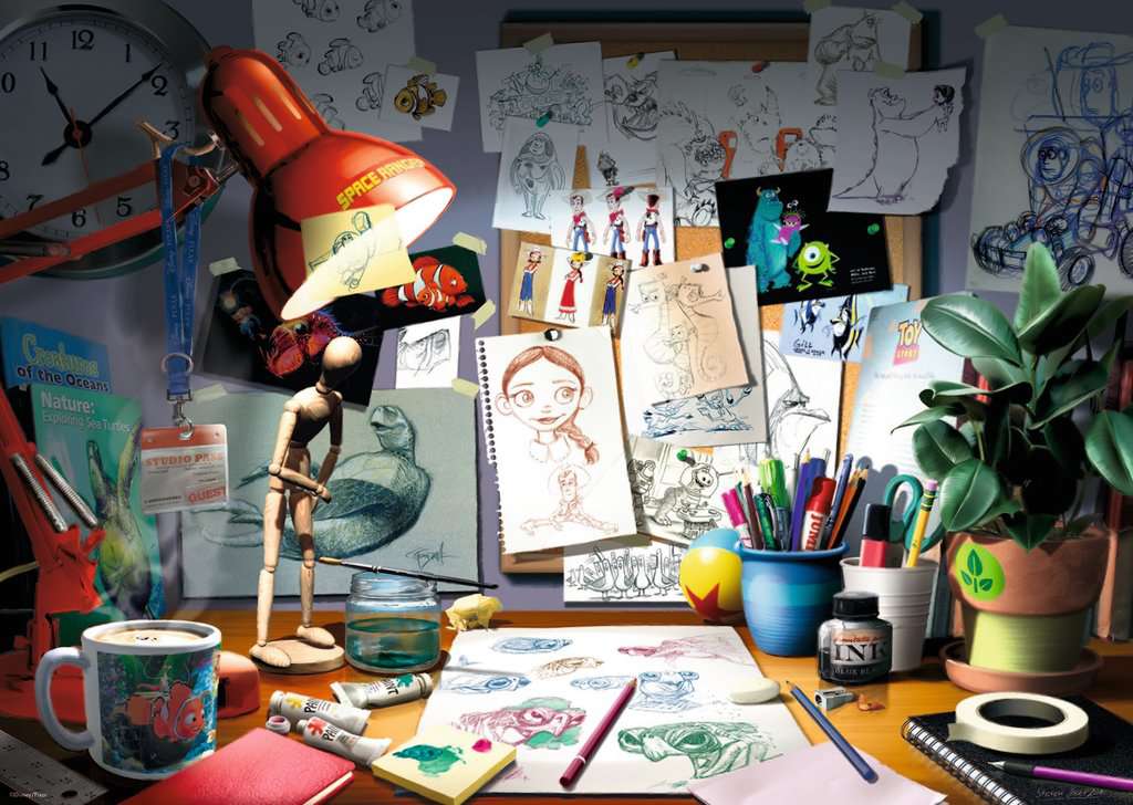 Pixar - The Artist's Desk 1000-Piece Puzzle Old