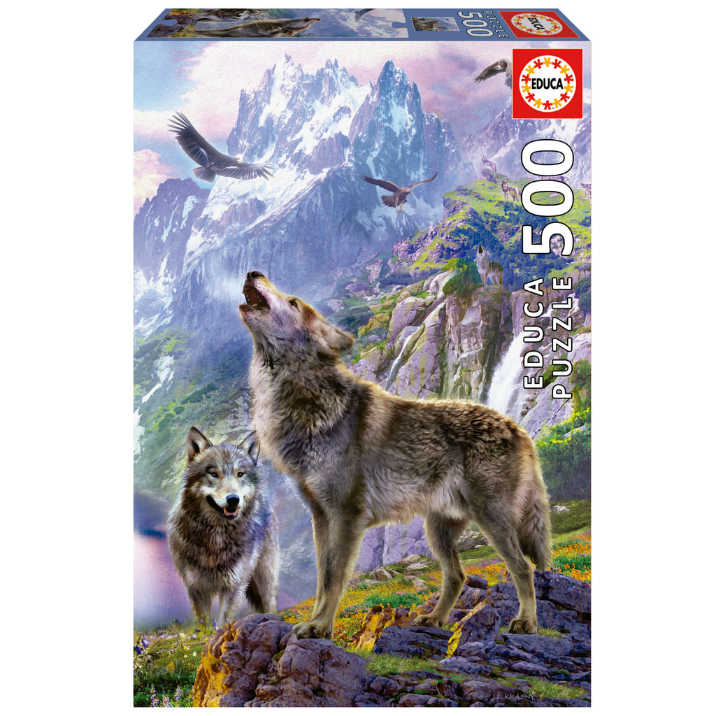 Wolves In The Rocks 500-Piece Puzzle