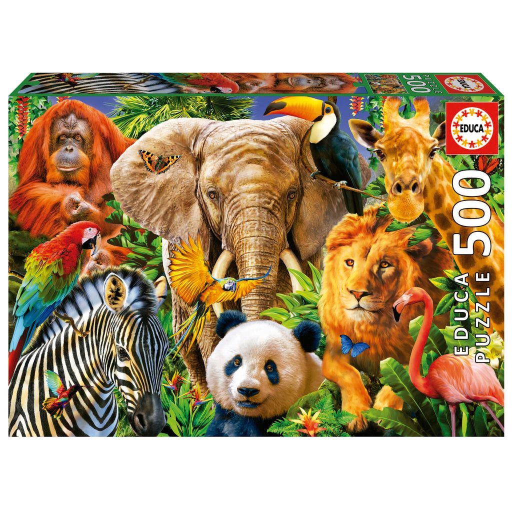 Wild Animal Collage 500-Piece Puzzle
