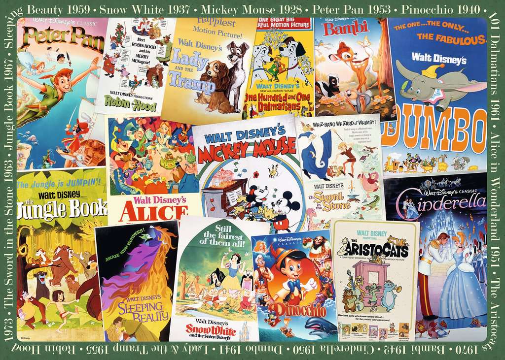 Posters Vintage Disney<br>Casse-tête de 1000 pièces