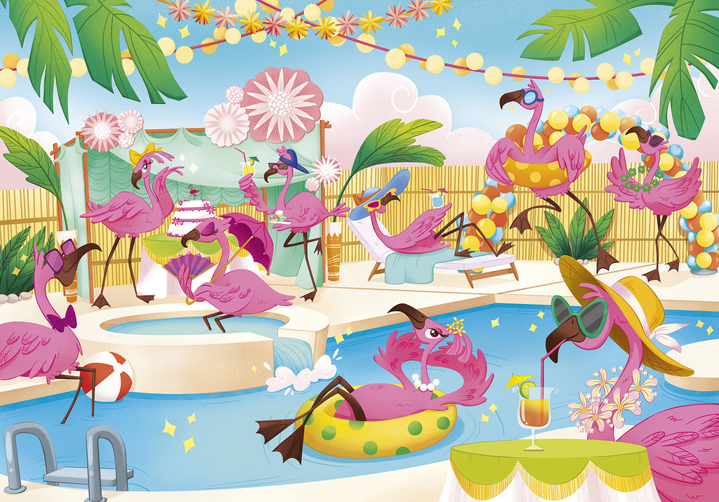 Flamingos Party 104-Piece Brilliant Puzzle