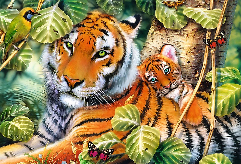 Deux tigres<br>Casse-tête de 1500 pièces
