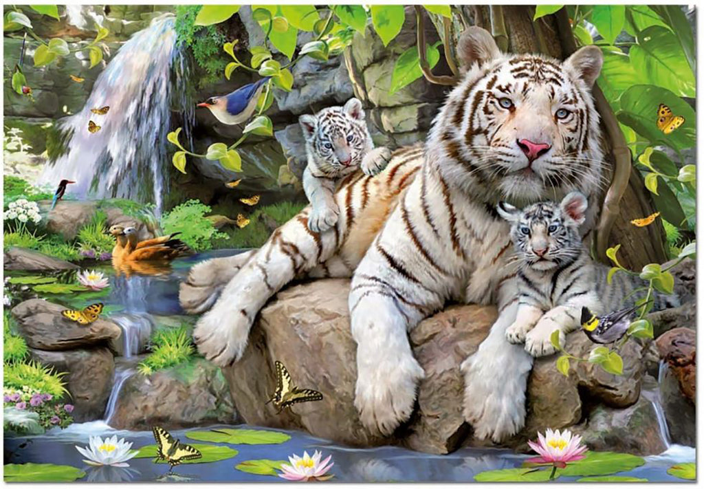 Tigres blancs du Bengale<br>Casse-tête de 1000 pièces