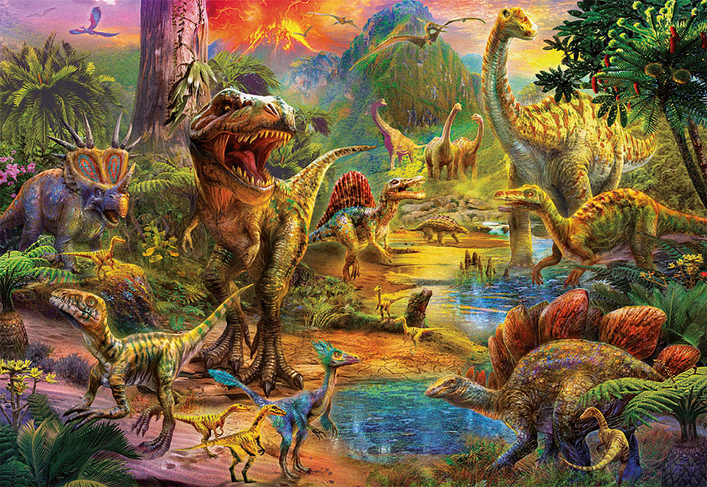 Landscape of Dinosaurs 1000-Piece Puzzle