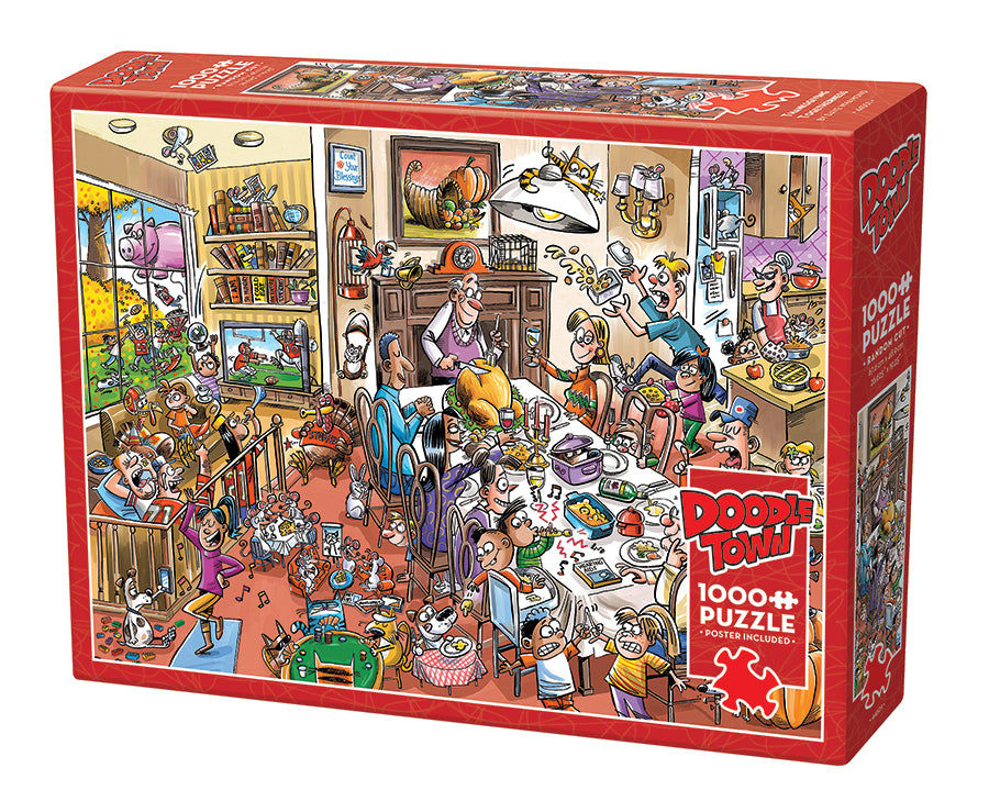 DoodleTown: Thanksgiving Togetherness 1000-Piece Puzzle