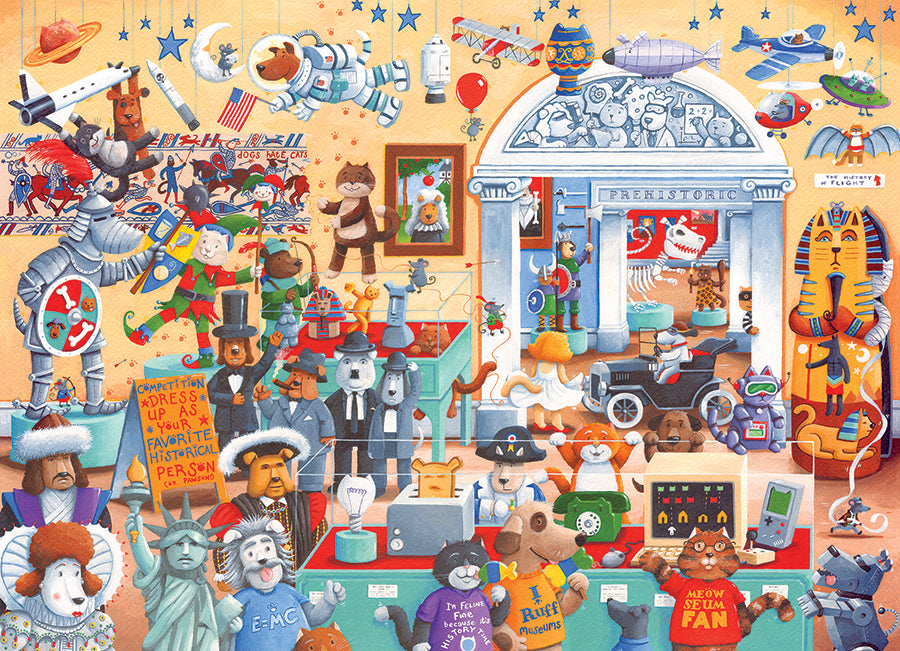 Cats and Dogs Museum 350-Piece Family Puzzle