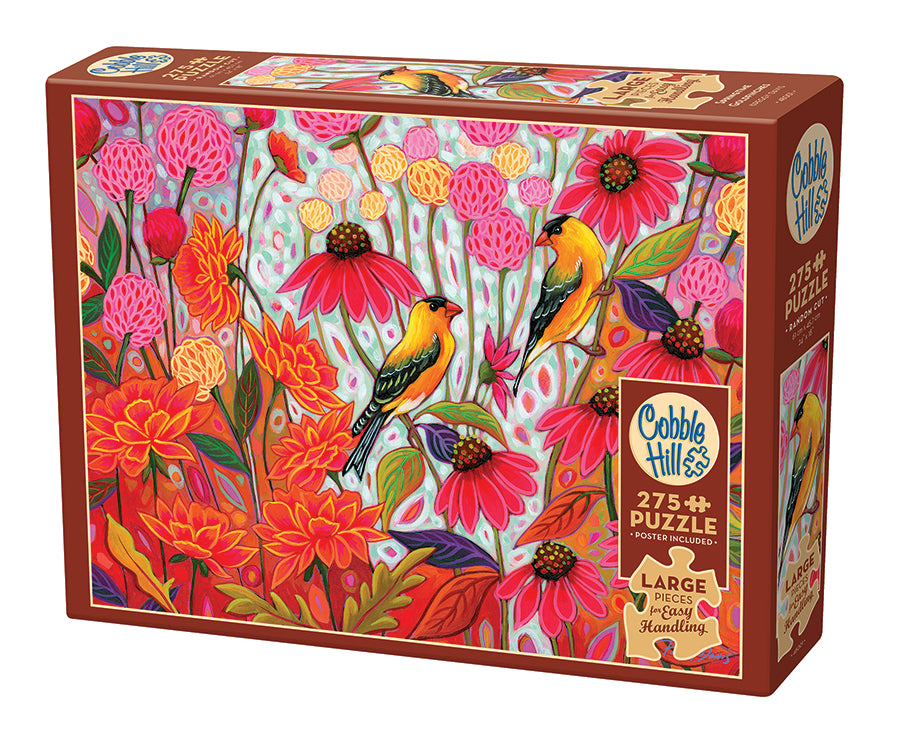 Springtime Goldfinches 275-Piece Family Puzzle