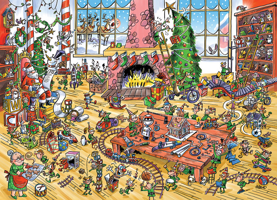 Doodle Town - Elfes au travail<br>Casse-tête  de 1000 pièces 