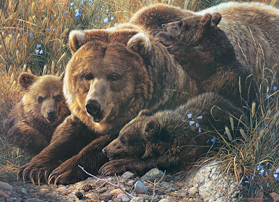 Famille de grizzlis<br>Casse-tête de 350 pièces