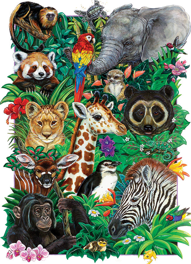 Safari Babies 350-Piece Family Puzzle